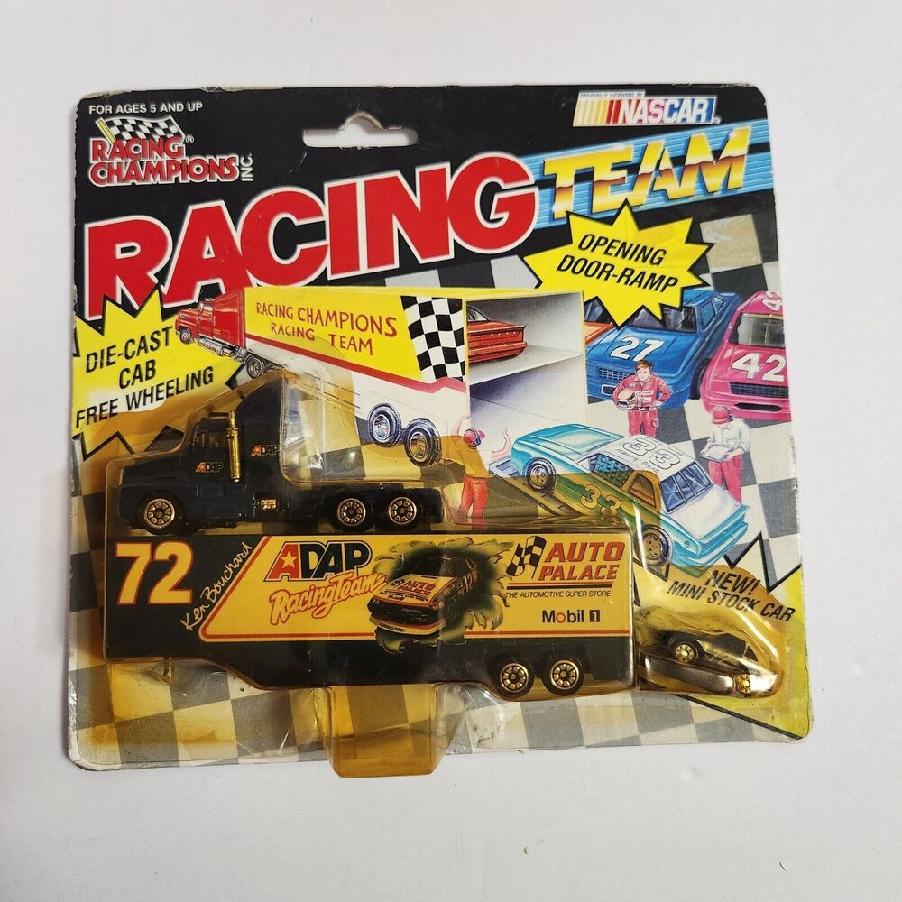 Vtg 1991 Racing Team Transporter #72 Ken Bouchard With Mini Stock Car #72